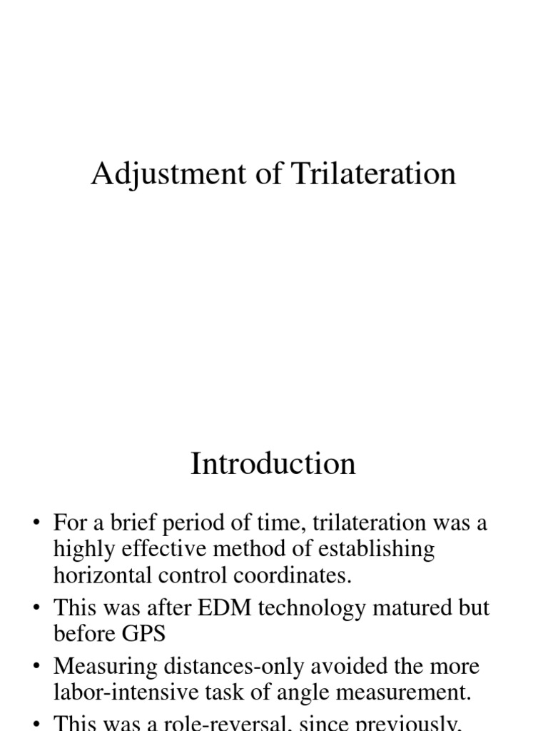 Trilateration Adjustment Techniques | PDF | Science & Mathematics