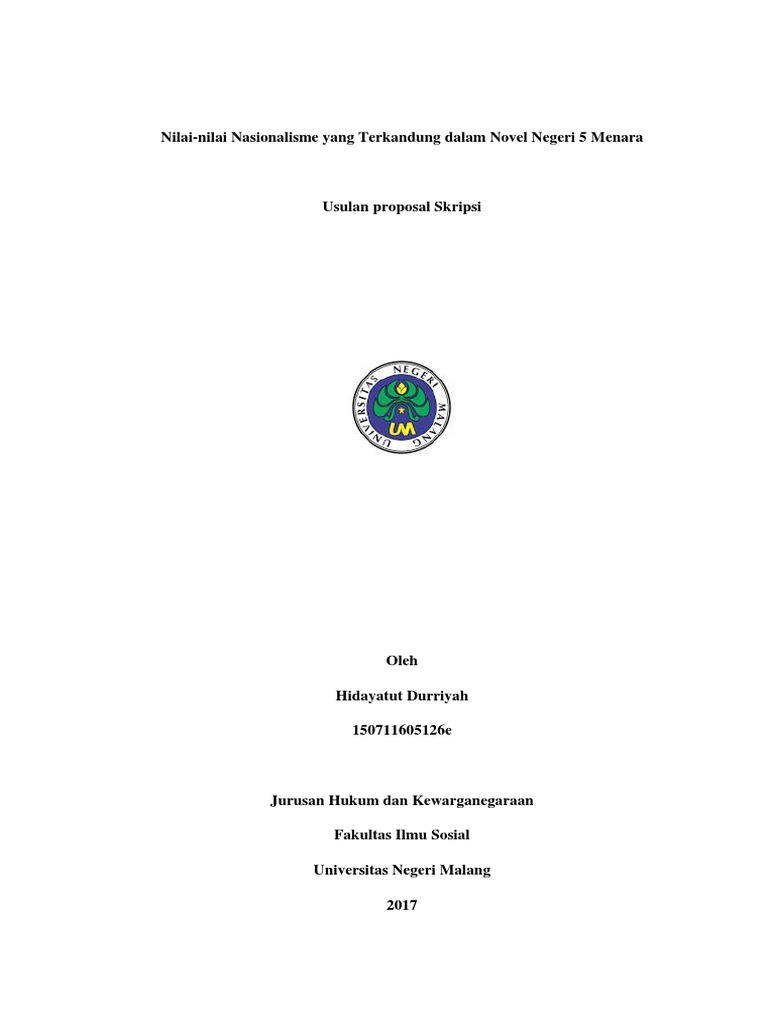 Nilai Nilai Nasionalisme Yang Terkandung Dalam Novel Negeri 5 Menara