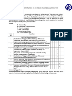 Program Evaluation Sheets