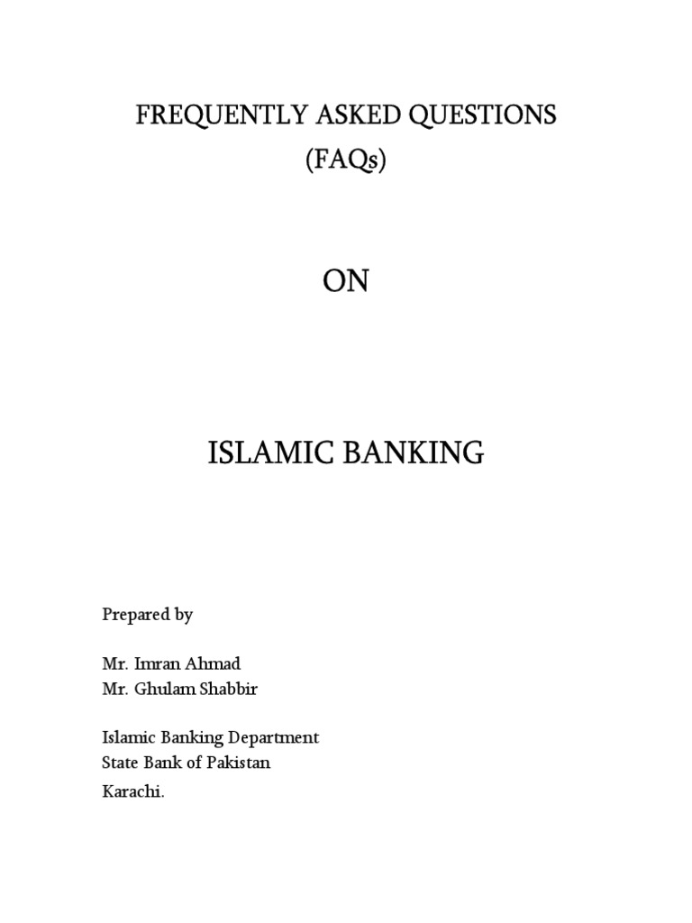 Islamic Banking FAQs and Principles | PDF | Islamic Banking And Finance ...