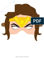 Wonder Woman Mask Colored Template Paper Craft PDF