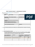 Credit Transfer Request Form