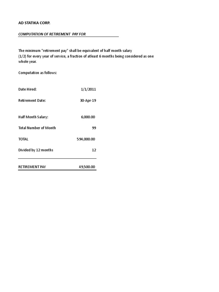 Separation pay computation pdf