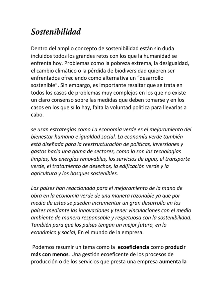 Estrategias para la Sostenibilidad Ambiental | PDF | Sustentabilidad ...