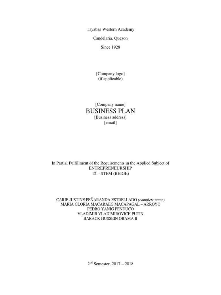 Business Plan | PDF | Business Model | Business