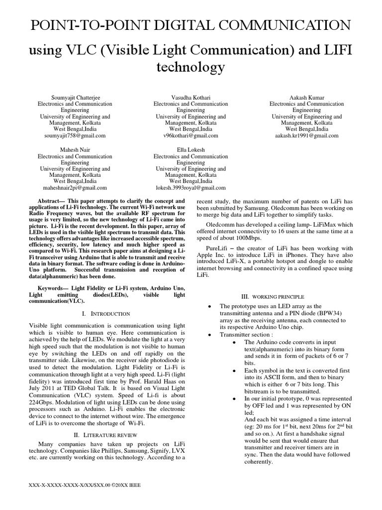 Paper On Lifi Technology | PDF | Telecommunication | Radio