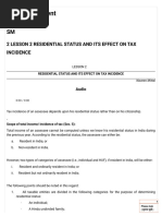 Tax Residential Status and Its Effect On Tax Incidence