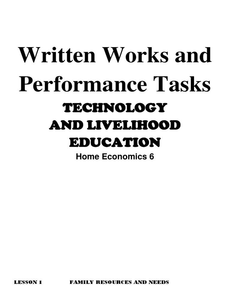Grade 6 TLE Performance Tasks Guide | PDF | Sewing | Food Preservation