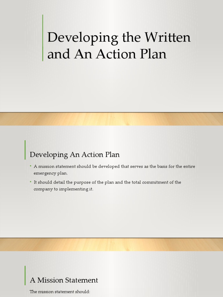 Developing The Written and An Action Plan | PDF | Emergency | Emergency ...