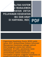 Kualitas Sistem Informasi Manajemen Kesehatan Untuk Pelayanan Kesehatan Ibu Dan Anak