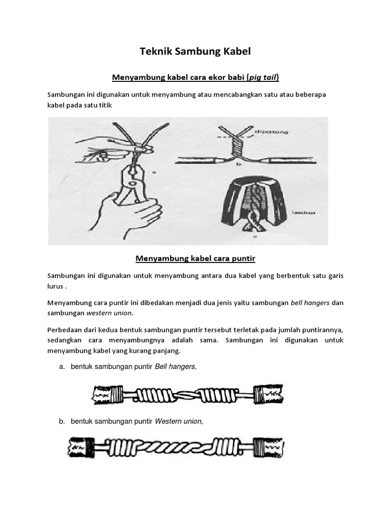 Teknik Sambung Kabel dan Jenisnya | PDF