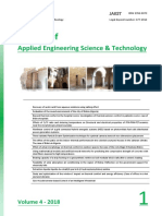 Journal Of: Applied Engineering Science & Technology