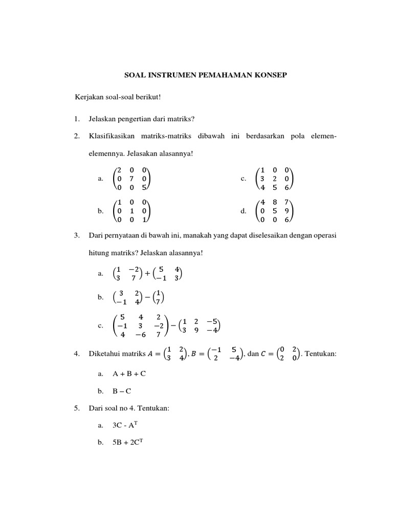 Tes Pemahaman Konsep | PDF