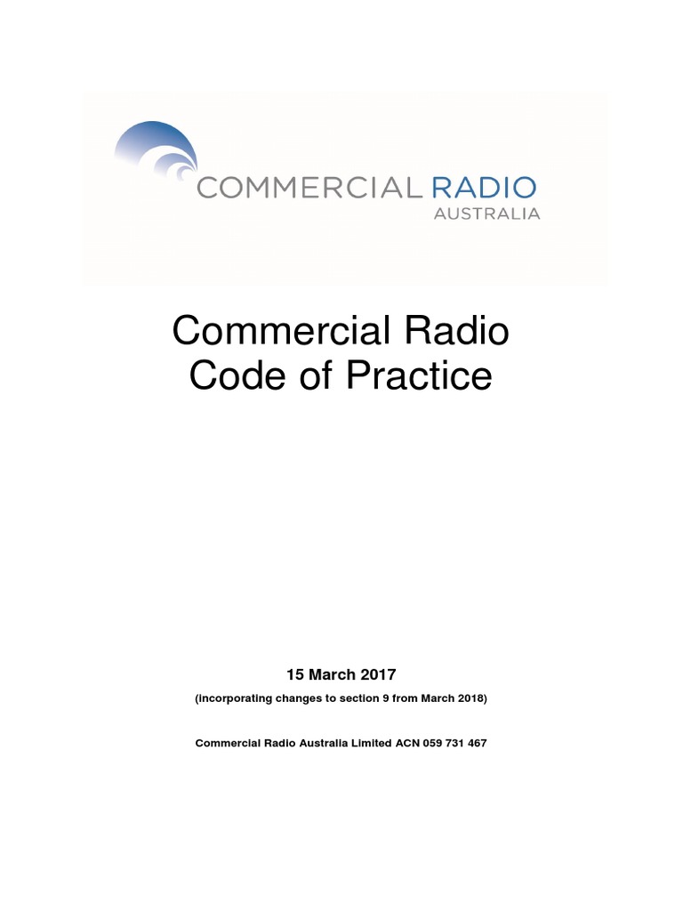 Commercial Radio Code of Practice PDF Gambling Sports