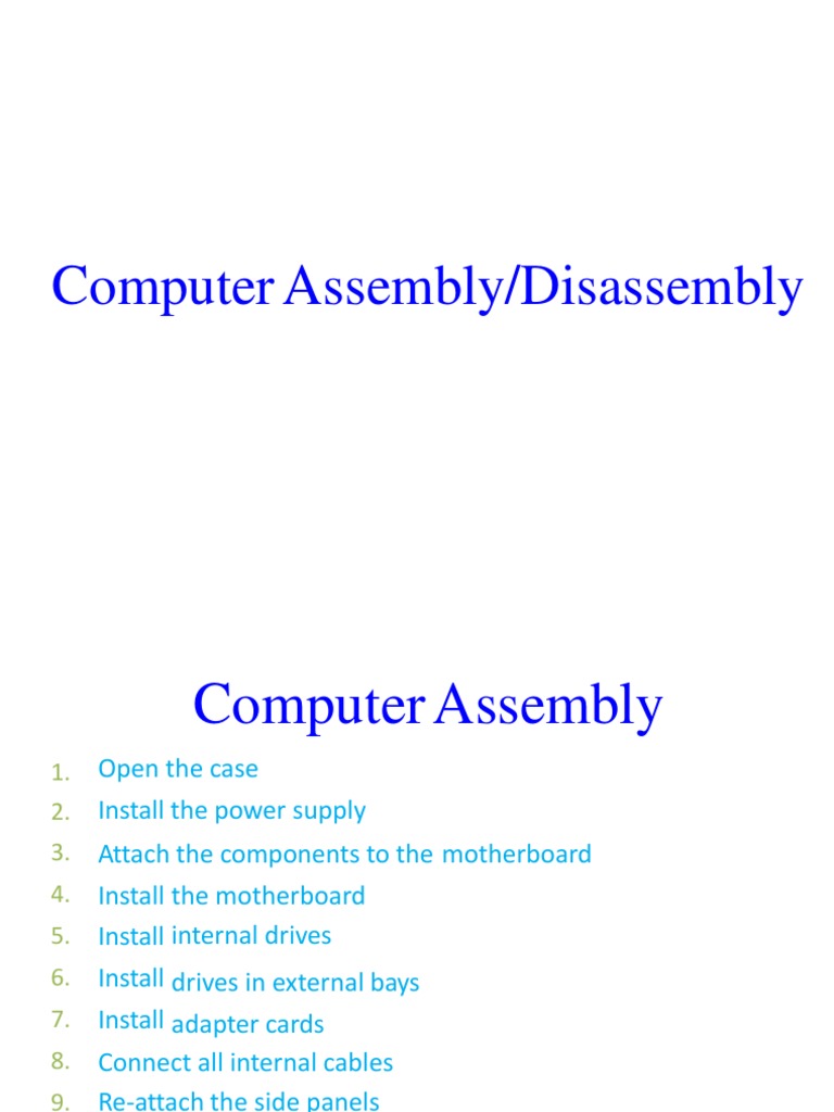 Computer Assembly and Disassembly Guide | PDF | Electrical Connector | Bios