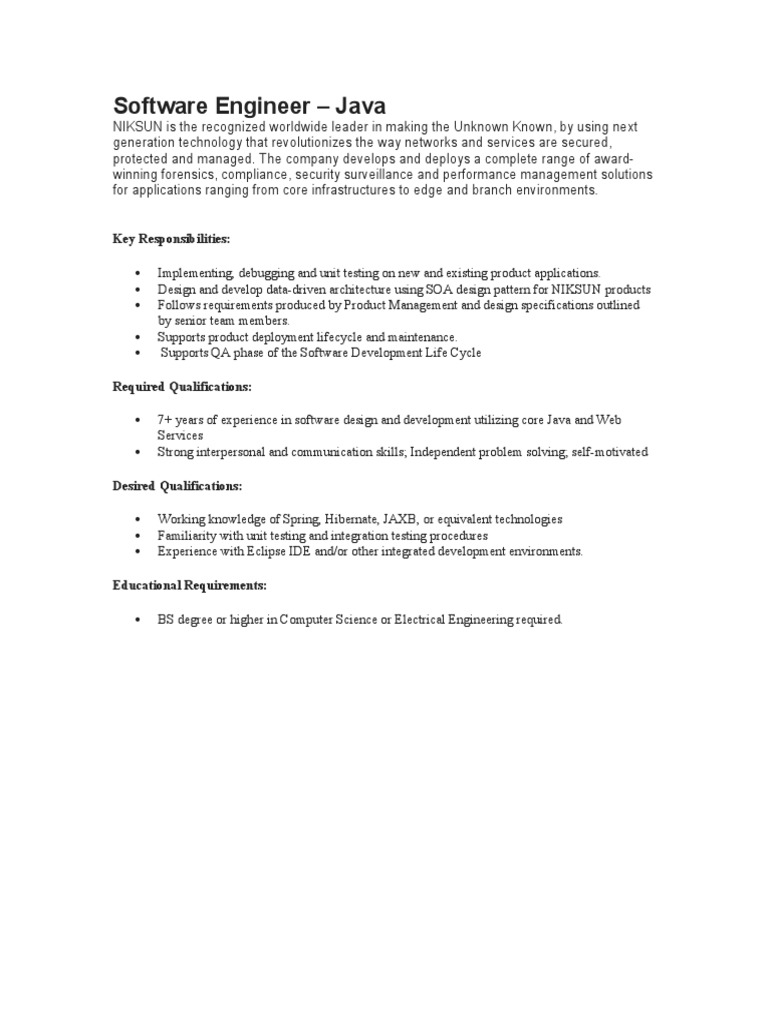 Software Engineering Positions | PDF | Integrated Development