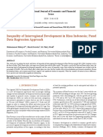 T = ∑ (si ln (si/pi))                                               (2)Inequality of Interregional Development in Riau Indonesia: Panel Data Regression Approach