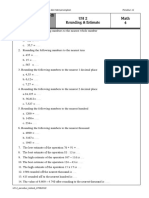 Rounding and Estimation Math Worksheet