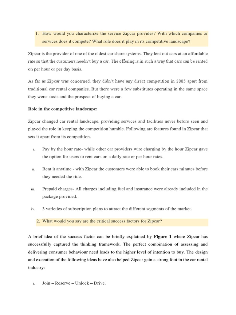 Zipcar Influencing Customer Behavior PDF Consumer Behaviour Car