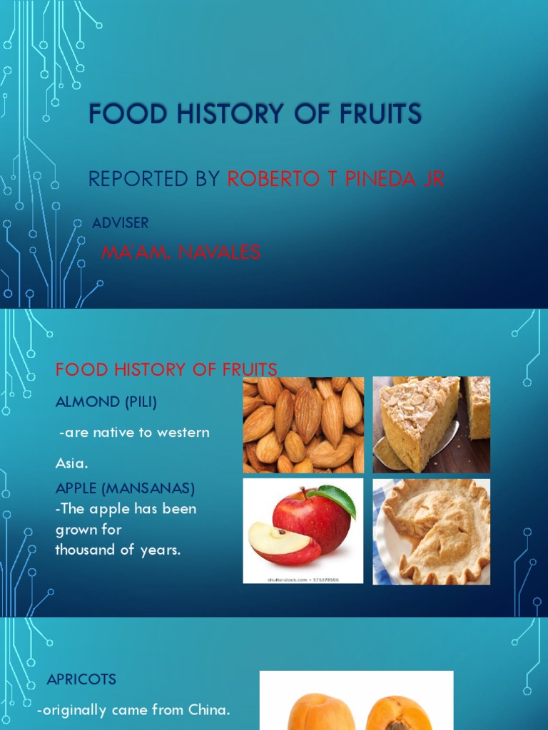 Food History of Fruits Reported by PDF