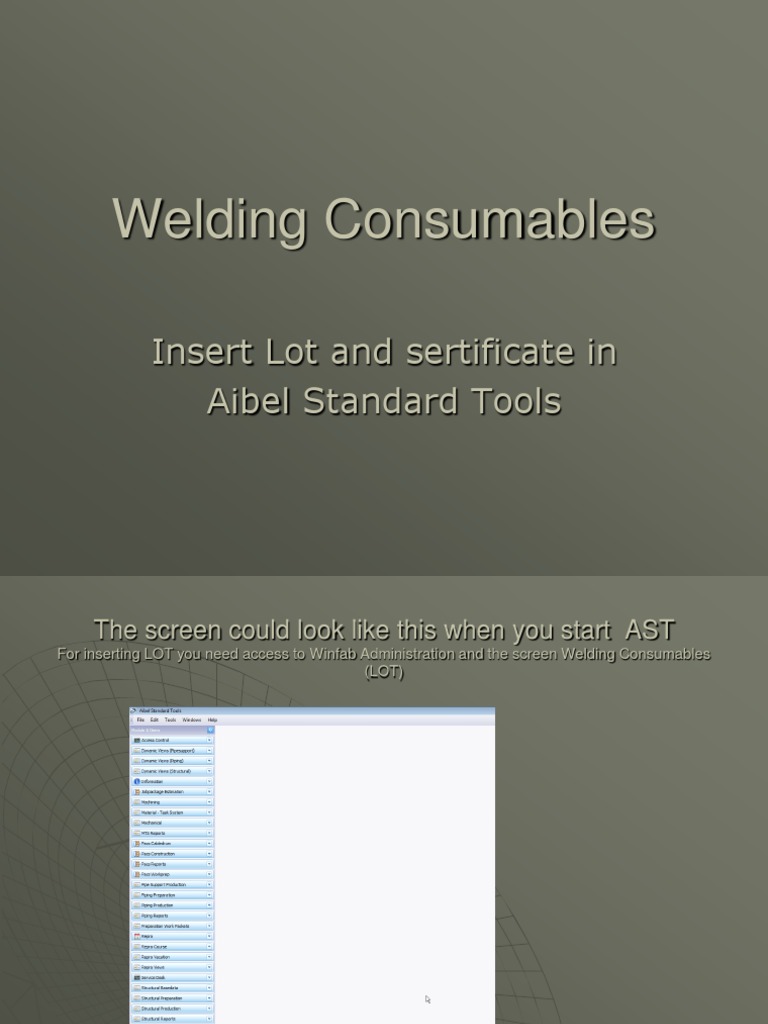 Welding Consumables Lot Management | PDF