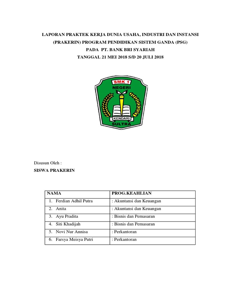 Contoh Laporan Prakerin Siswa 18