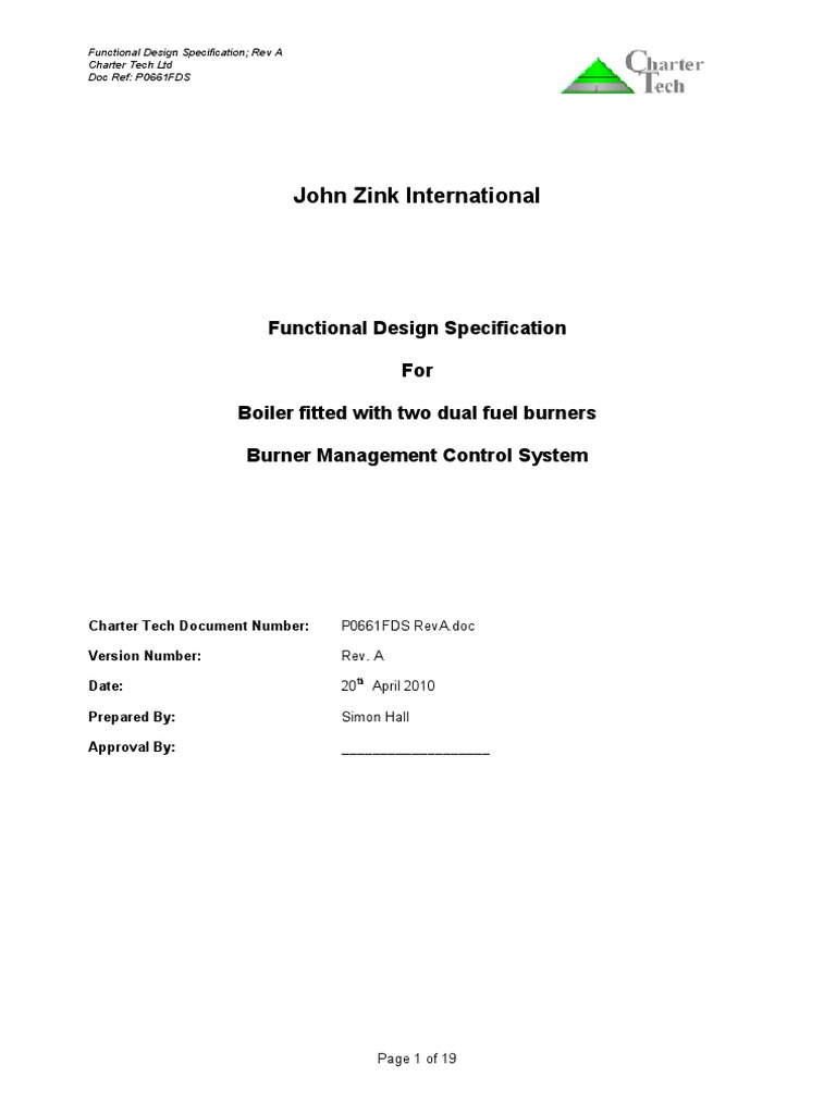 John Zink Burner Control Narratives PDF Programmable Logic