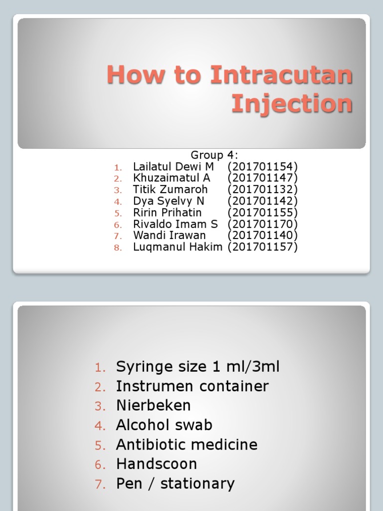 Intracutan Injection Procedure Guide | PDF