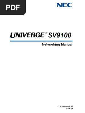 Sv9100 Networking Manual Ge 5 0 Voice Over Ip Session Initiation Protocol