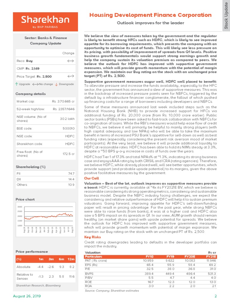 Housing Development Finance Corporation 27082019 PDF Non Bank