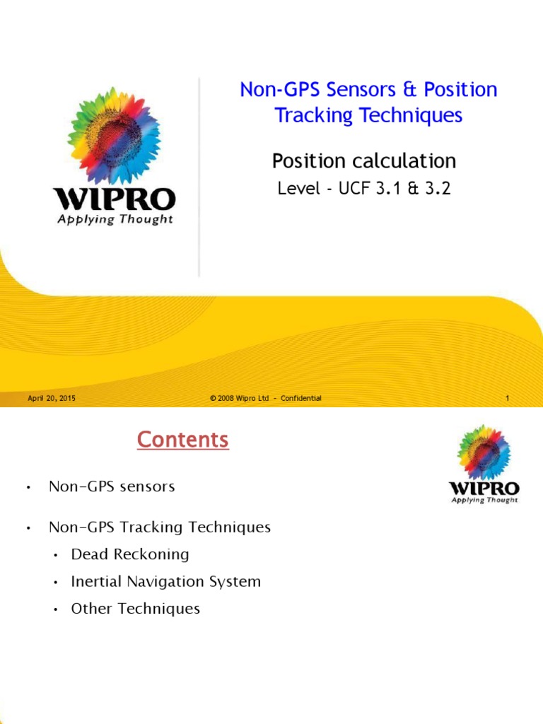 NonGPS Sensors & Position Tracking Techniques PDF Inertial