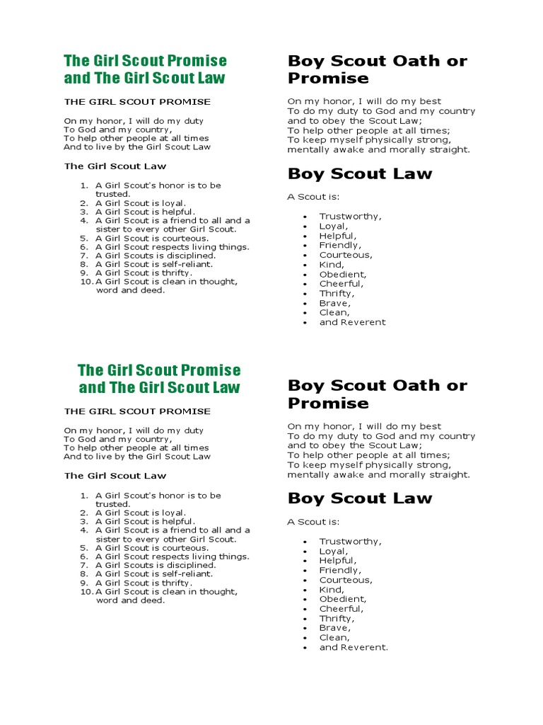 The Girl Scout Promise and The Girl Scout Law.docx Scouting Youth