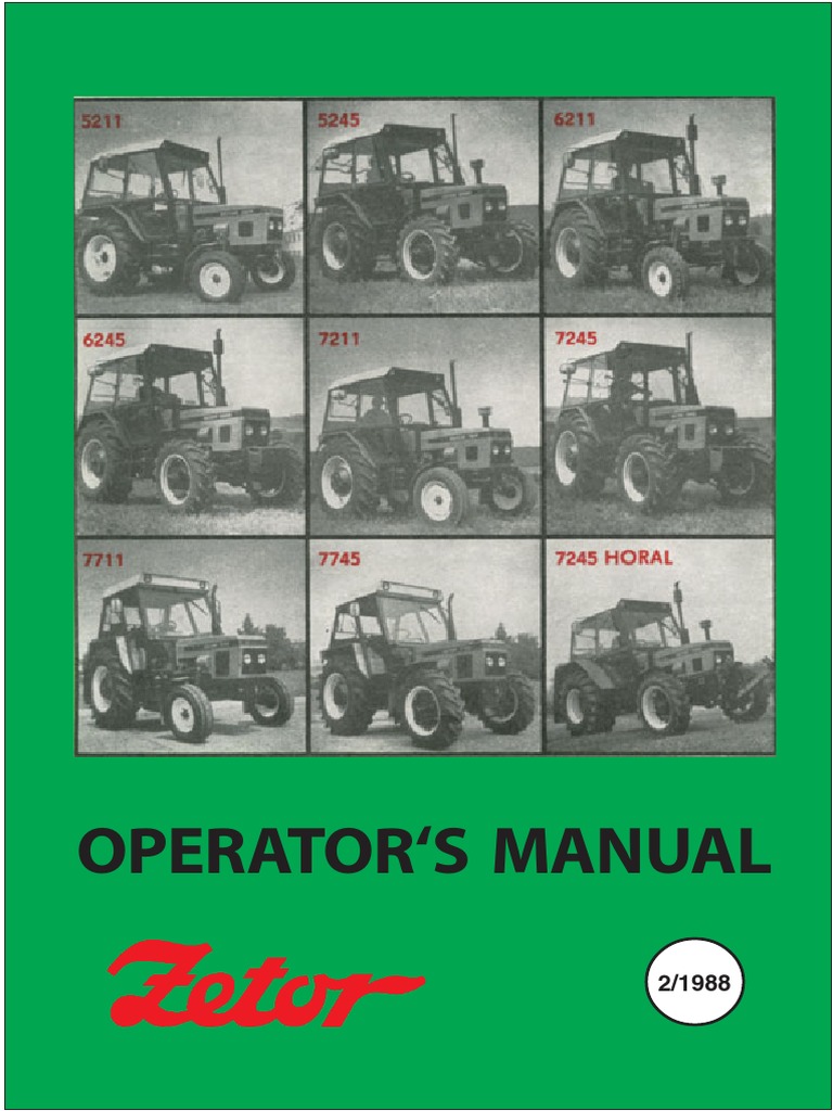 ZETOR 7245 Operator Manual PDF | PDF