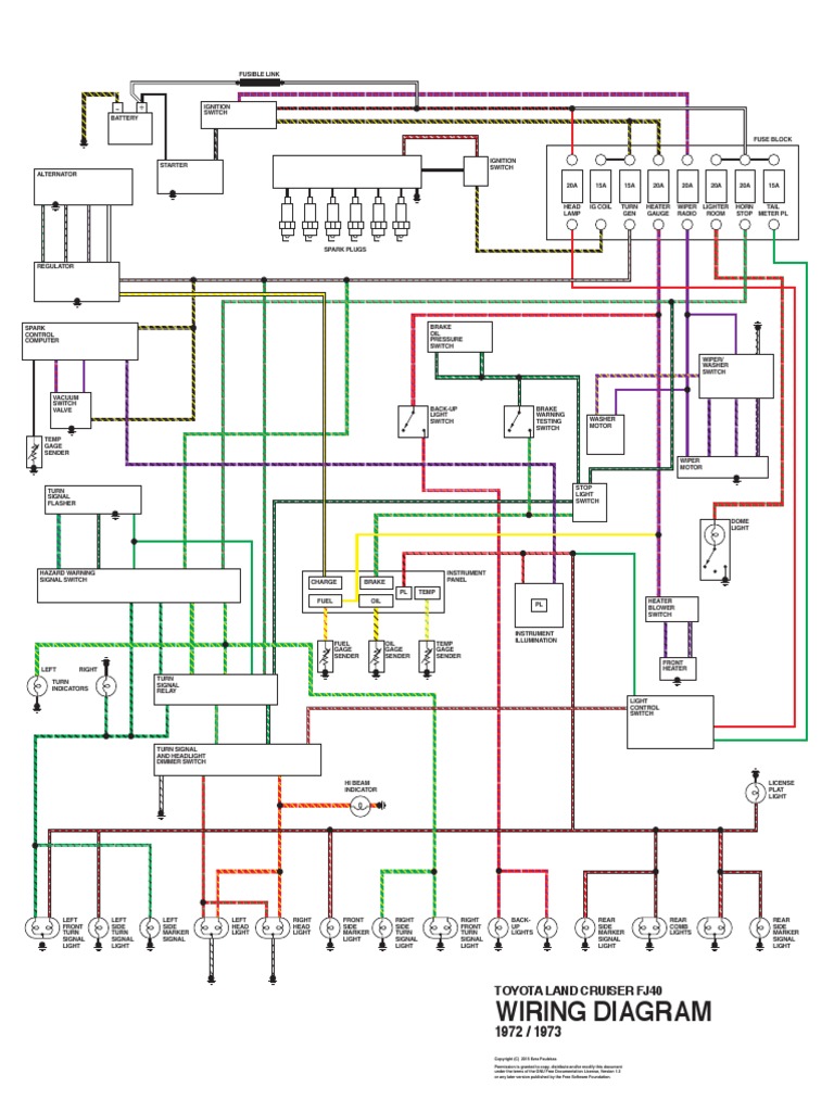 Toyota Wiring Diagram FJ40 PDF Components Manufactured Goods
