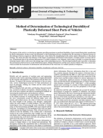 Method of Determination of Technological Durabilityof Plastically Deformed Sheet Parts of Vehicles
