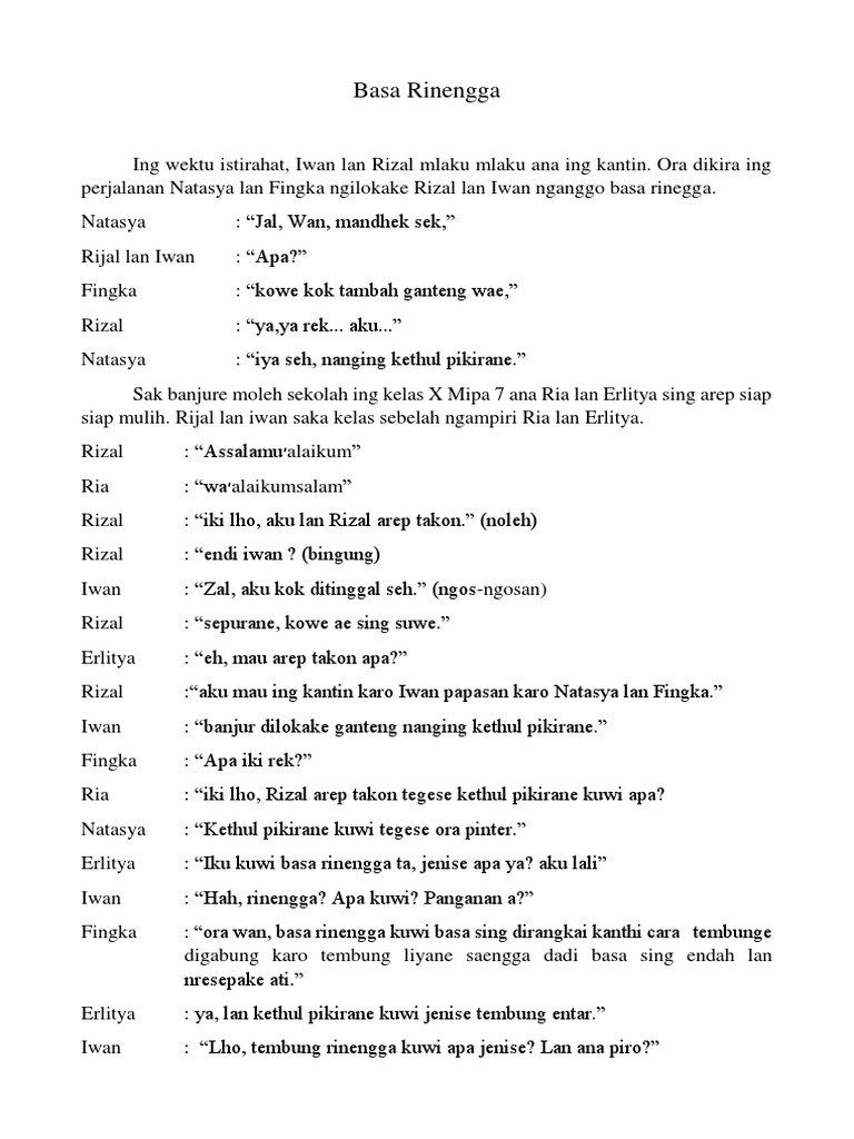 Dialog Tentang Basa Rinengga | PDF