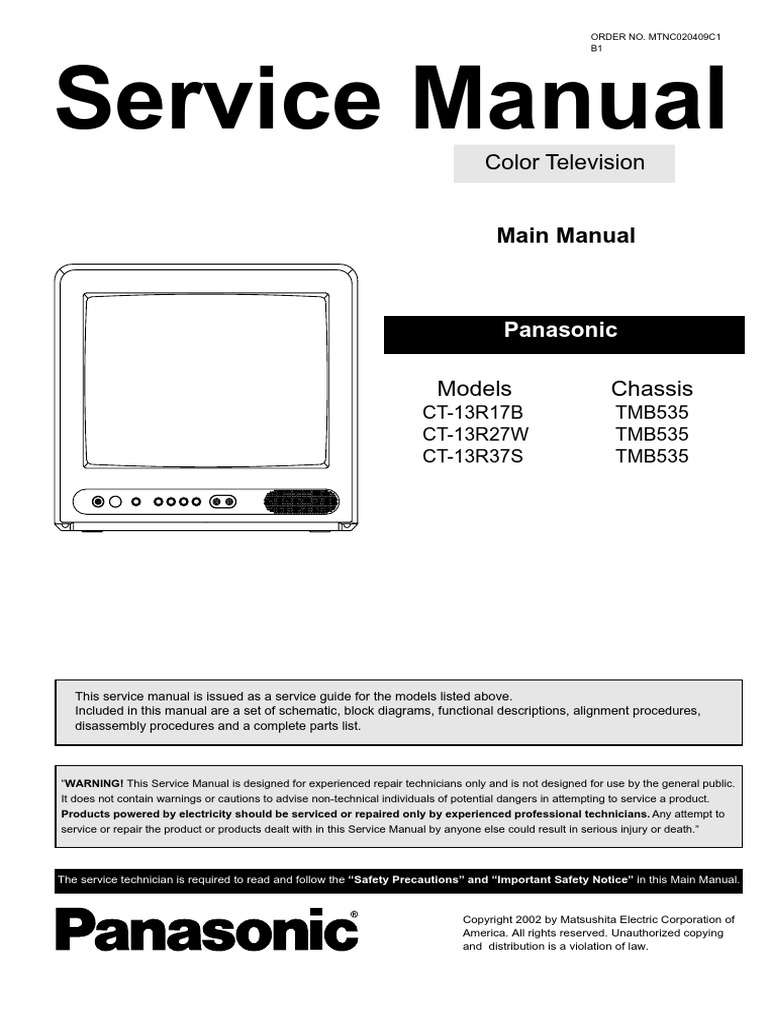 Service Manual: Color Television | PDF | Television | Electromagnetism
