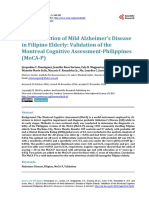 Early Detection of Mild Alzheimer'S Disease in Filipino Elderly: Validation of The Montreal Cognitive Assessment-Philippines (Moca-P)