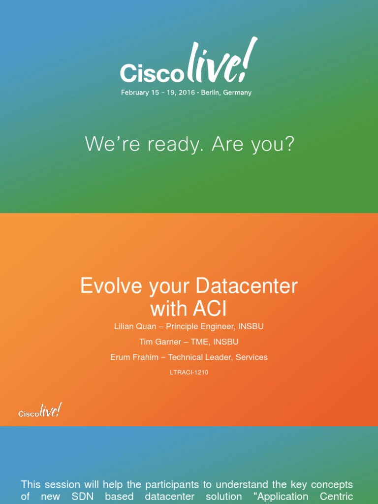 Cisco Live Aci PDF Computer Network Virtual Machine