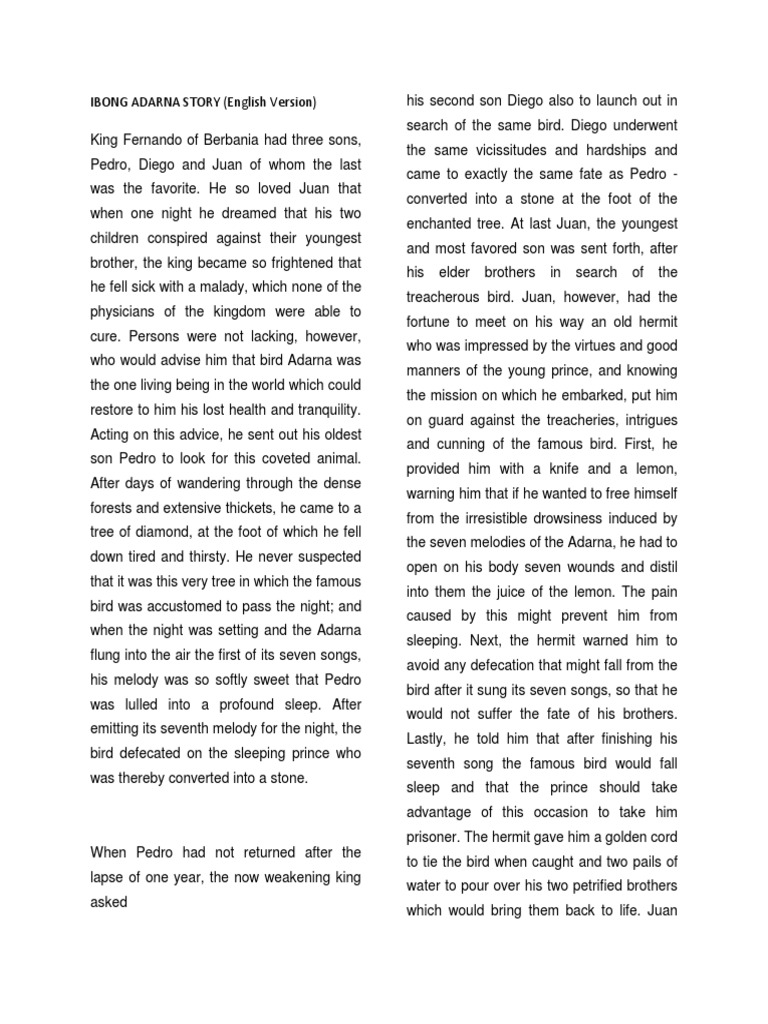 Ibong Adarna Story | PDF