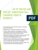 Protection of Species and Species' Subdivision Will Conserve Genetic Diversity