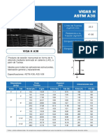 Vigas H ASTM A36 propiedades dimensiones