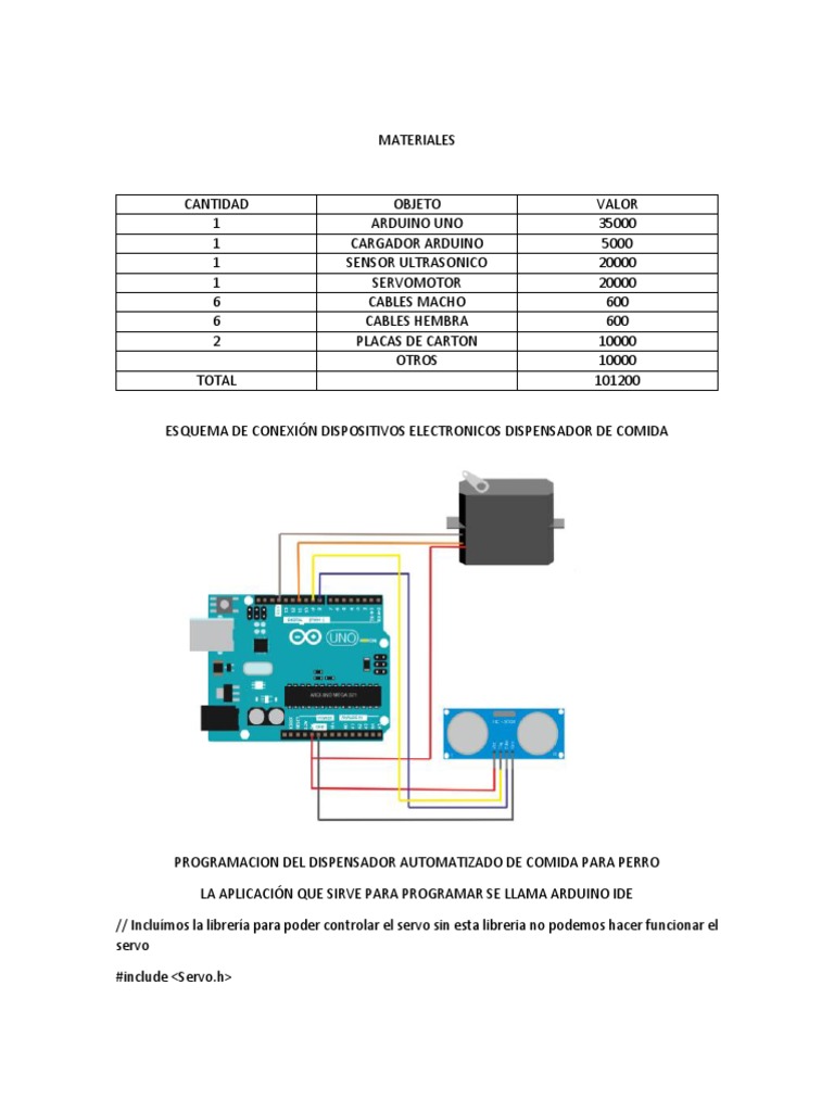 Dispensador de Comida Automático con Arduino | PDF | Arduino ...
