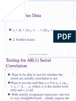 Time Series Data: y + X + - . .+ X + U