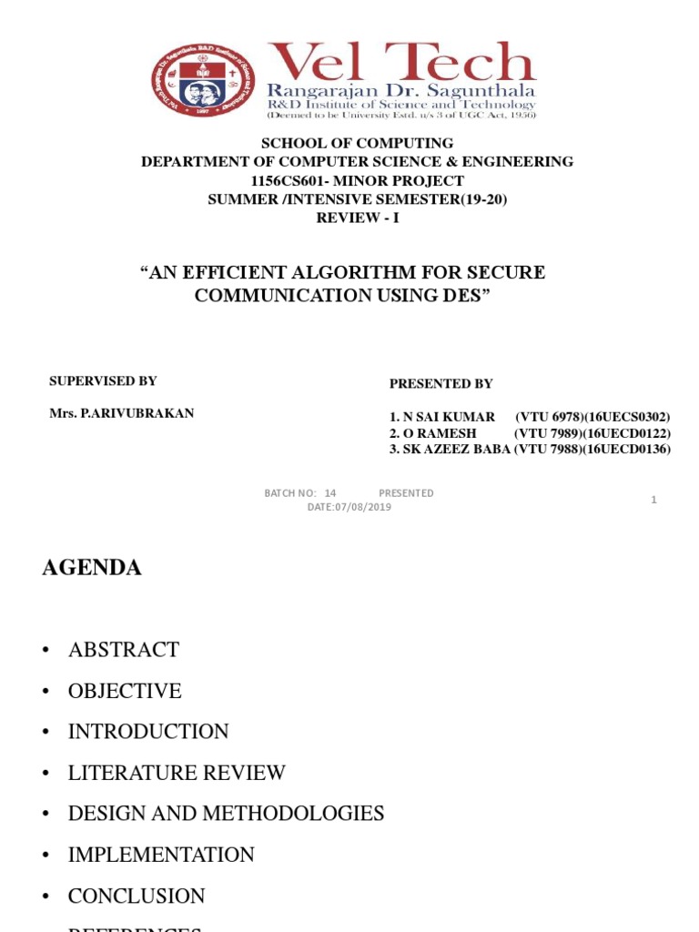 Efficient DES Algorithm for Secure Communication | PDF | Cryptography ...