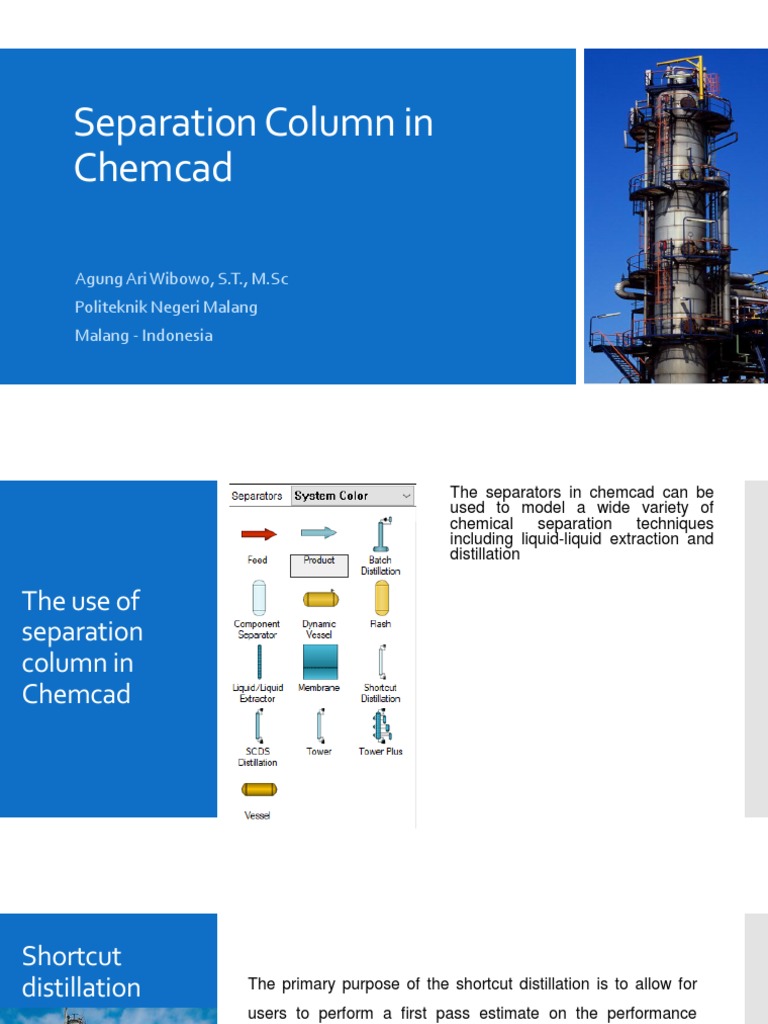 Shortcut Distillation in ChemCAD | PDF | Distillation | Phases Of Matter