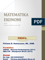 Matematika Ekonomi: Dosen: Fitriana D. Sumaryana, SE., MAB