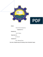 Chemical Reaction Engineering Assignment 1