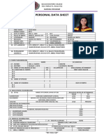 Personal Data Sheet: Nursing Program