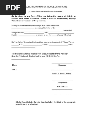 Model Proforma For Ine Certificate Pdf